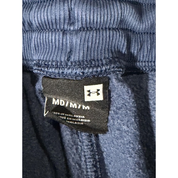 Under Armour Sweatpants Mens Medium Blue Fleece Joggers Elastic Waist Pockets - Picture 4 of 9